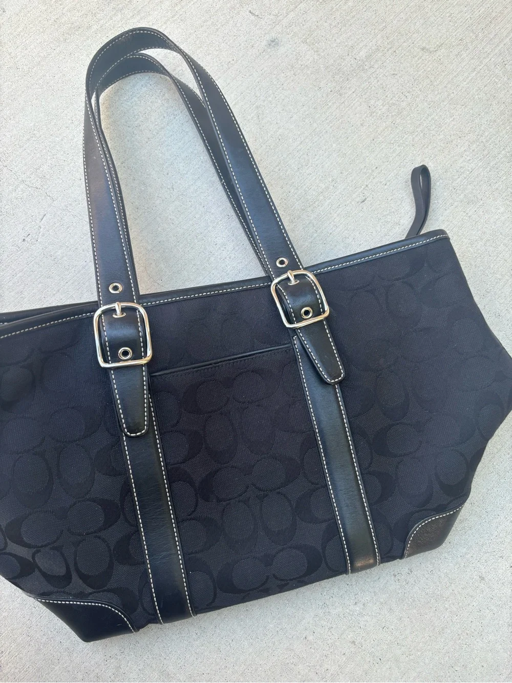 Coach Black Signature Canvas Briefcase Tote